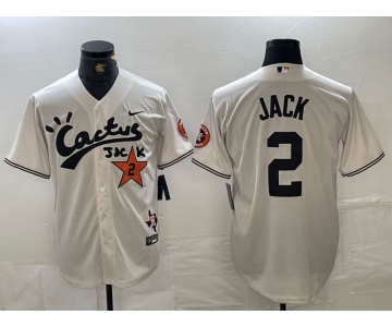 Men's Houston Astros #2 Alex Bregman Cream Cactus Jack Vapor Premier Stitched Baseball Jersey