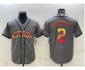 Men's Houston Astros #2 Alex Bregman Grey With Patch Cool Base Stitched Baseball Jersey