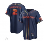 Men's Houston Astros #2 Alex Bregman Navy City Edition 2022 Game Stitched Baseball Jersey