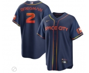 Men's Houston Astros #2 Alex Bregman Navy City Edition 2022 Game Stitched Baseball Jersey