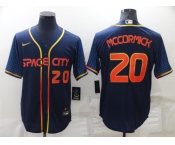 Men's Houston Astros #20 Chas McCormick Number 2022 Navy Blue City Connect Cool Base Stitched Jersey