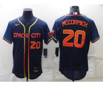 Men's Houston Astros #20 Chas McCormick Number 2022 Navy Blue City Connect Flex Base Stitched Baseball Jersey