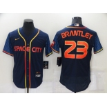 Men's Houston Astros #23 Michael Brantley 2022 Navy City Connect Flex Base Stitched Baseball Jersey