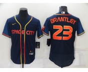 Men's Houston Astros #23 Michael Brantley 2022 Navy City Connect Flex Base Stitched Baseball Jersey