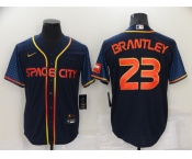 Men's Houston Astros #23 Michael Brantley 2022 Navy City Connect Game Stitched Jersey