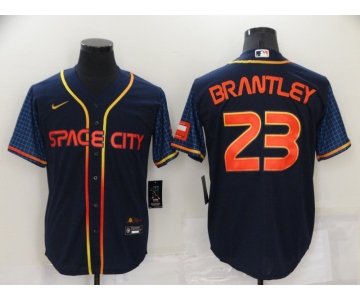 Men's Houston Astros #23 Michael Brantley 2022 Navy City Connect Game Stitched Jersey