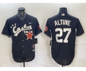 Men's Houston Astros #27 Jose Altuve Black Cactus Jack Cool Base Jersey