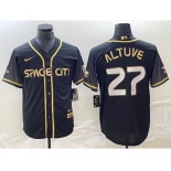 Men's Houston Astros #27 Jose Altuve Black City Connect Cool Base Stitched Baseball Jersey