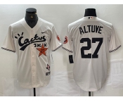 Men's Houston Astros #27 Jose Altuve Cream Cactus Jack Vapor Premier Stitched Baseball Jersey