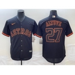 Men's Houston Astros #27 Jose Altuve Lights Out Black Fashion Stitched MLB Cool Base Nike Jersey