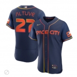 Men's Houston Astros #27 Jose Altuve Navy City Edition 2022 Flex Base Stitched Baseball Jersey