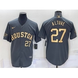 Men's Houston Astros #27 Jose Altuve Number Grey 2022 All Star Stitched Cool Base Nike Jersey