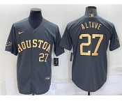 Men's Houston Astros #27 Jose Altuve Number Grey 2022 All Star Stitched Cool Base Nike Jersey