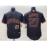 Men's Houston Astros #27 Jose Altuve Number Lights Out Black Fashion Stitched MLB Cool Base Nike Jersey1