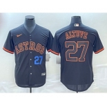 Men's Houston Astros #27 Jose Altuve Number Lights Out Black Fashion Stitched MLB Cool Base Nike Jerseys