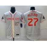 Men's Houston Astros #27 Jose Altuve Number White 2023 City Connect Flex Base Stitched Jersey2