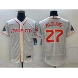 Men's Houston Astros #27 Jose Altuve Number White 2023 City Connect Flex Base Stitched Jersey