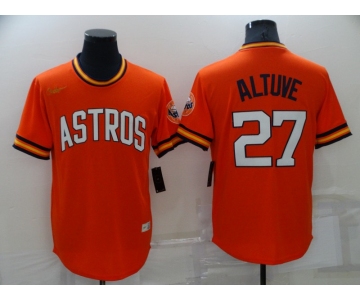 Men's Houston Astros #27 Jose Altuve Orange Cooperstown Collection Cool Base Stitched Nike Jersey