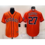 Men's Houston Astros #27 Jose Altuve Orange With Patch Stitched MLB Cool Base Nike Jersey