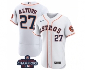 Men's Houston Astros #27 Jose Altuve White 2022 World Series Champions Flex Base Stitched Baseball Jersey