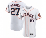 Men's Houston Astros #27 Jose Altuve White 2022 World Series Flex Base Stitched Baseball Jersey