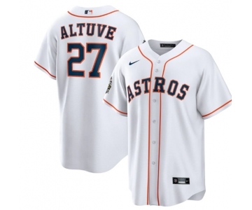 Men's Houston Astros #27 Jose Altuve White 2022 World Series Home Stitched Baseball Jersey