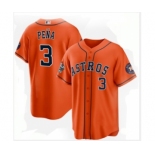 Men's Houston Astros #3 Jeremy Peña Orange 2022 World Series Home Stitched Baseball Jersey