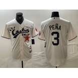 Men's Houston Astros #3 Jeremy Pena Cream Cactus Jack Vapor Premier Stitched Baseball Jersey