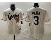 Men's Houston Astros #3 Jeremy Pena Cream Cactus Jack Vapor Premier Stitched Baseball Jersey