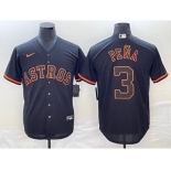 Men's Houston Astros #3 Jeremy Pena Lights Out Black Fashion Stitched MLB Cool Base Nike Jersey