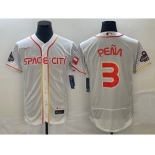 Men's Houston Astros #3 Jeremy Pena Number White 2023 City Connect Flex Base Stitched Jersey3