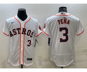 Men's Houston Astros #3 Jeremy Pena White Stitched MLB Flex Base Nike Jersey