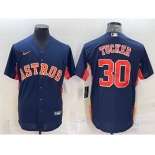 Men's Houston Astros #30 Kyle Tucker Navy Blue Stitched MLB Cool Base Nike Jersey