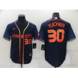 Men's Houston Astros #30 Kyle Tucker Number 2022 Navy City Connect Game Stitched Jersey