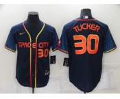 Men's Houston Astros #30 Kyle Tucker Number 2022 Navy City Connect Game Stitched Jersey