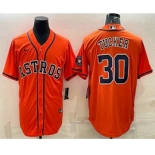 Men's Houston Astros #30 Kyle Tucker Orange With Patch Stitched MLB Cool Base Nike Jersey