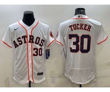 Men's Houston Astros #30 Kyle Tucker White Stitched MLB Flex Base Nike Jersey