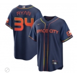 Men's Houston Astros #34 Nolan Ryan 2022 Navy City Connect Game Stitched Jersey