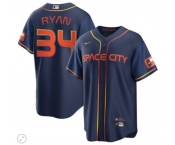 Men's Houston Astros #34 Nolan Ryan 2022 Navy City Connect Game Stitched Jersey