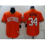 Men's Houston Astros #34 Nolan Ryan Orange Cooperstown Collection Cool Base Stitched Nike Jersey