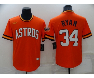 Men's Houston Astros #34 Nolan Ryan Orange Cooperstown Collection Cool Base Stitched Nike Jersey