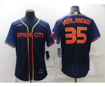 Men's Houston Astros #35 Justin Verlander 2022 Navy City Connect Flex Base Stitched Baseball Jersey