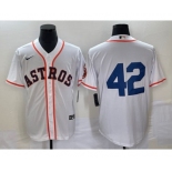 Men's Houston Astros #42 Jackie Robinson White Cool Base Stitched Baseball Jersey