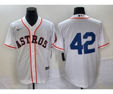 Men's Houston Astros #42 Jackie Robinson White Cool Base Stitched Baseball Jersey