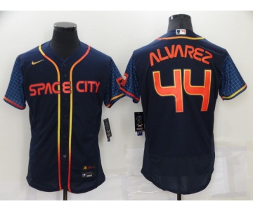 Men's Houston Astros #44 Yordan Alvarez 2022 Navy City Connect Flex Base Stitched Baseball Jersey