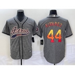 Men's Houston Astros #44 Yordan Alvarez Grey Gridiron Cool Base Stitched Baseball Jersey