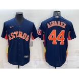 Men's Houston Astros #44 Yordan Alvarez Navy Blue With Patch Stitched MLB Cool Base Nike Jersey