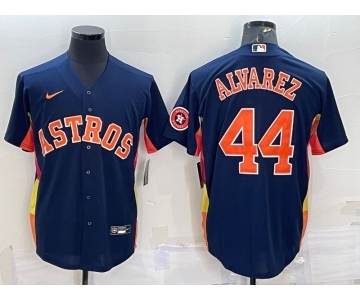 Men's Houston Astros #44 Yordan Alvarez Navy Blue With Patch Stitched MLB Cool Base Nike Jersey