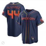 Men's Houston Astros #44 Yordan Alvarez Navy City Edition 2022 Game Stitched Baseball Jersey