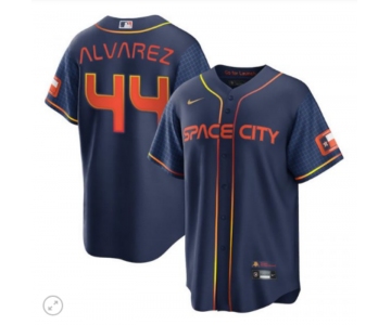 Men's Houston Astros #44 Yordan Alvarez Navy City Edition 2022 Game Stitched Baseball Jersey